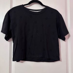black champion crop top t-shirt